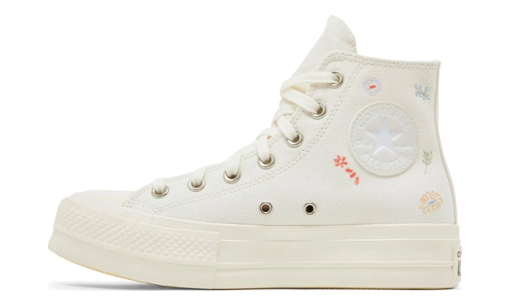 Converse Chuck Taylor All Star Lift Platform 'Embroidered Floral - Egret' - ARABIA LUXURY