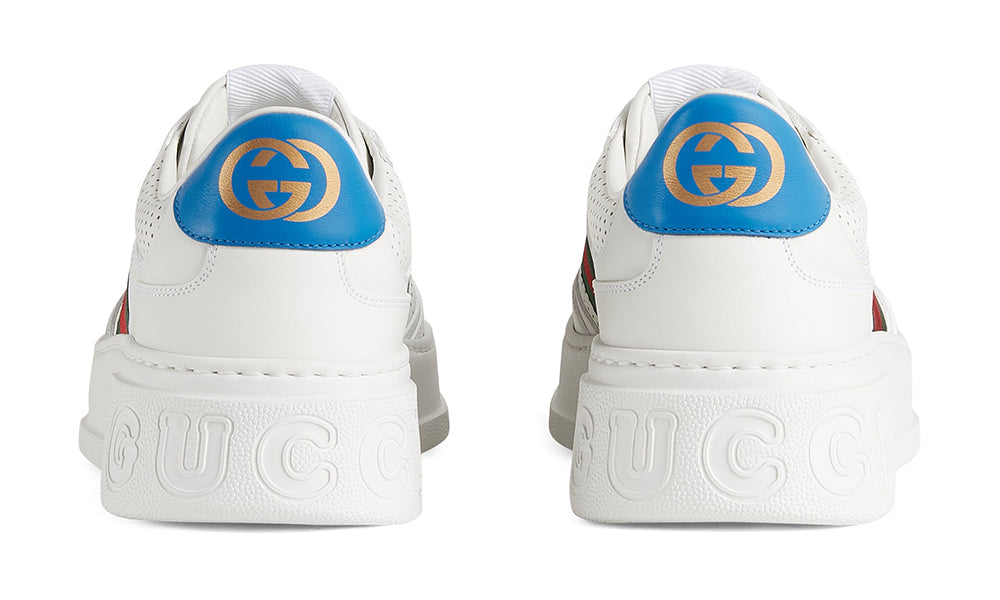 GUCCI Leather GG Embossed Sneakers "White" - ARABIA LUXURT