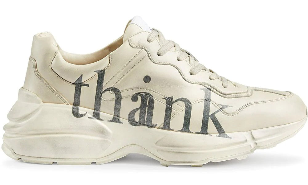 Gucci Rhyton 'think/thank' print sneaker - ARABIA LUXURT