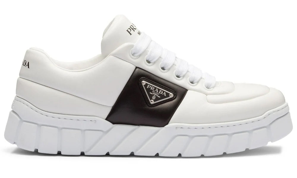 Prada padded leather sneakers 'White' - ARABIA LUXURY