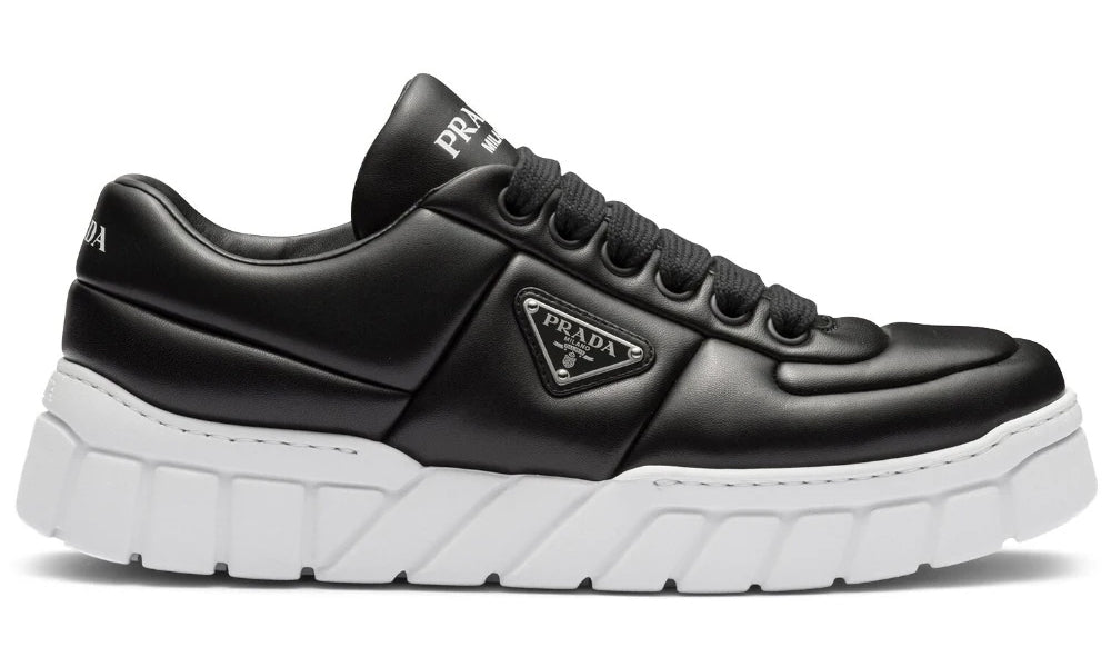 Prada padded leather sneakers 'Black' - ARABIA LUXURY