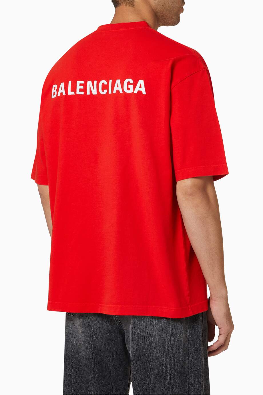 Mens red balenciaga t shirt Clearance
