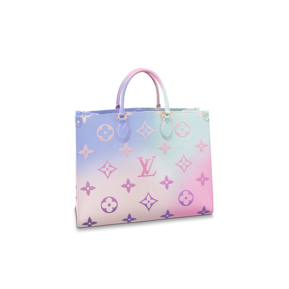 Louis Vuitton, Bags, Louis Vuitton Onthego Mm Sunset Pastel Tote Beige  Khaki Giant Flowr Monogram Bag