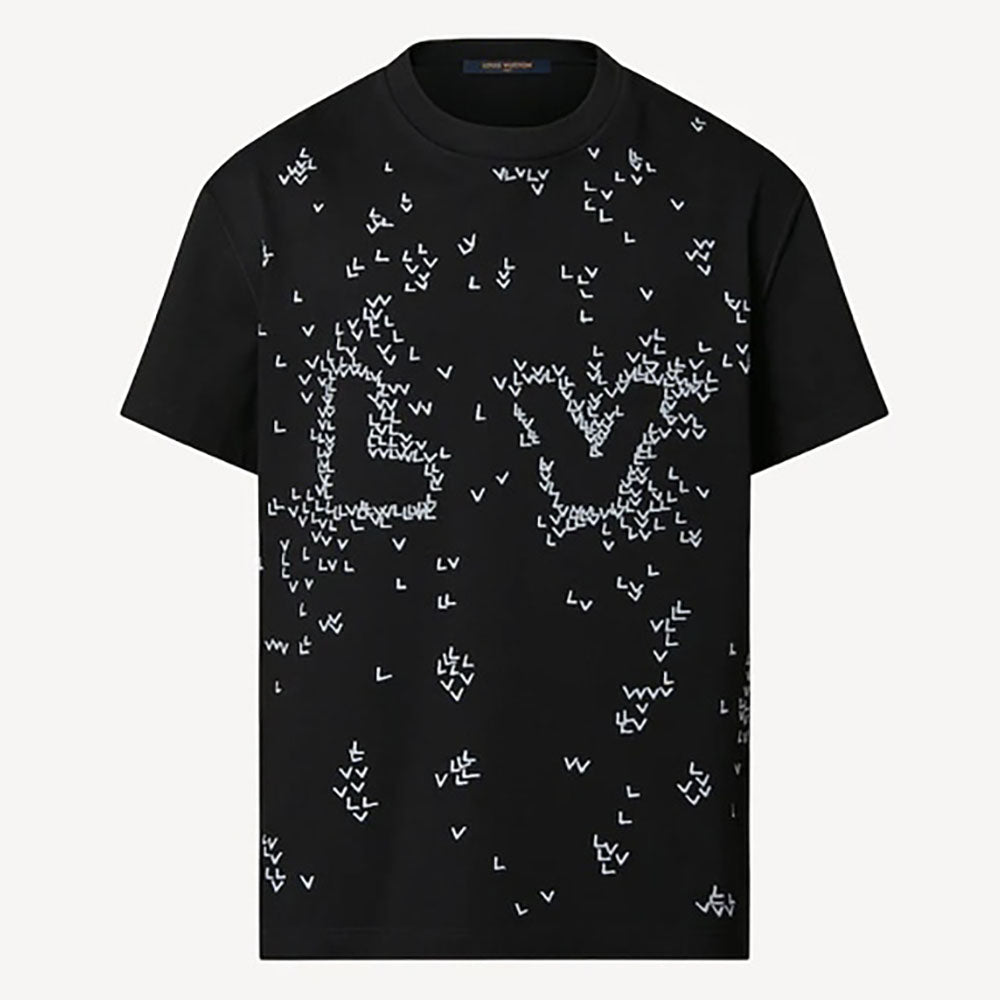 Shop Louis Vuitton Crew Neck Monogram Street Style Cotton Short