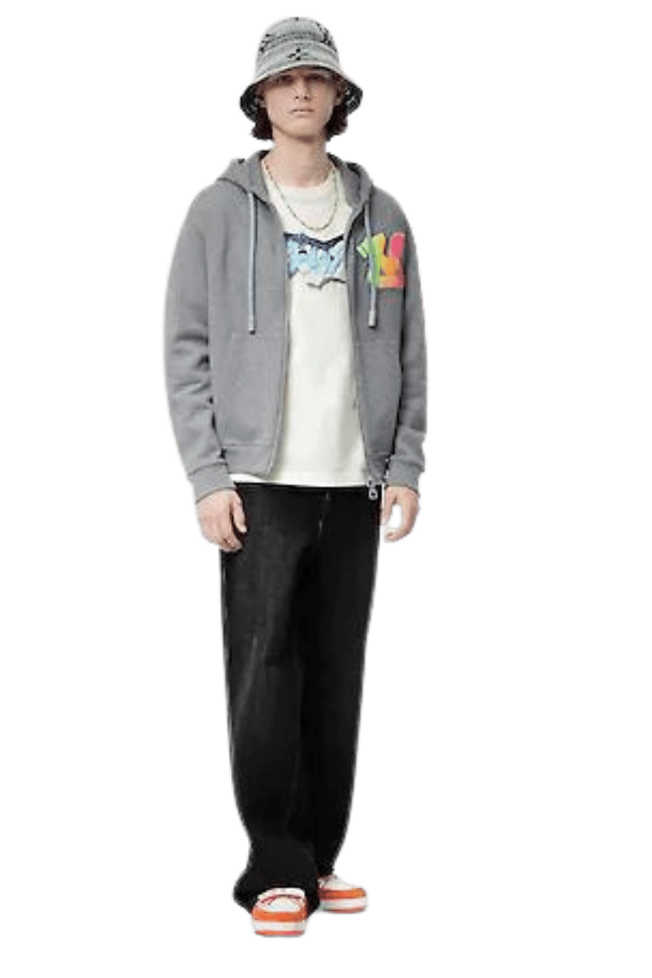 3D LV Graffiti Embroidered Zipped Hoodie - Ready-to-Wear 1AA4X9
