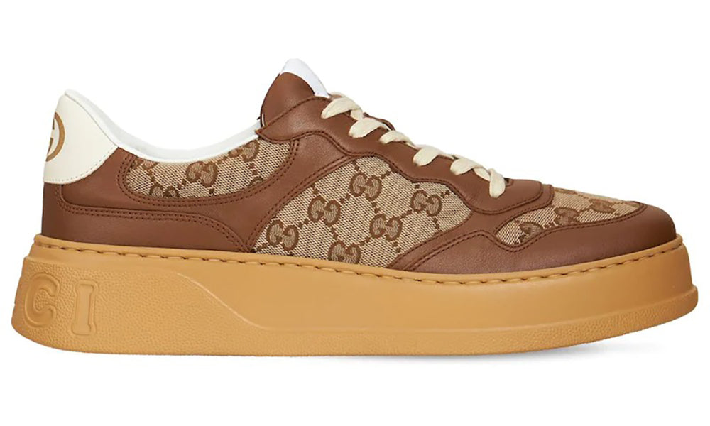 GUCCI GG Canvas leather-trimmed sneakers - ARABIA LUXURY