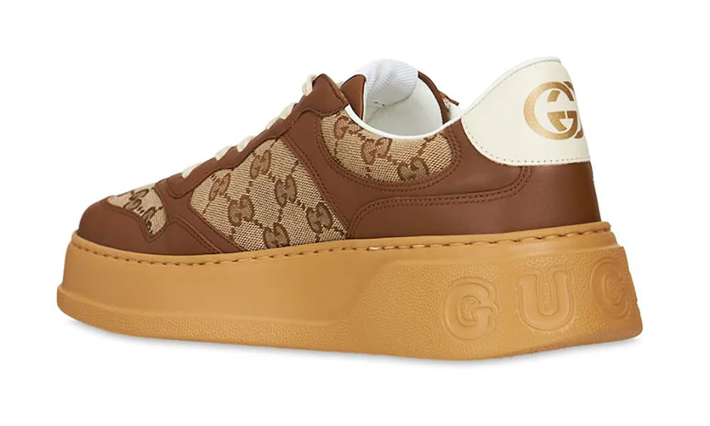 GUCCI GG Canvas leather-trimmed sneakers - ARABIA LUXURY