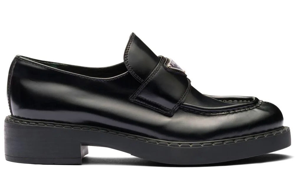 Prada Chocolate brushed leather loafers - ARABIA LUXURY