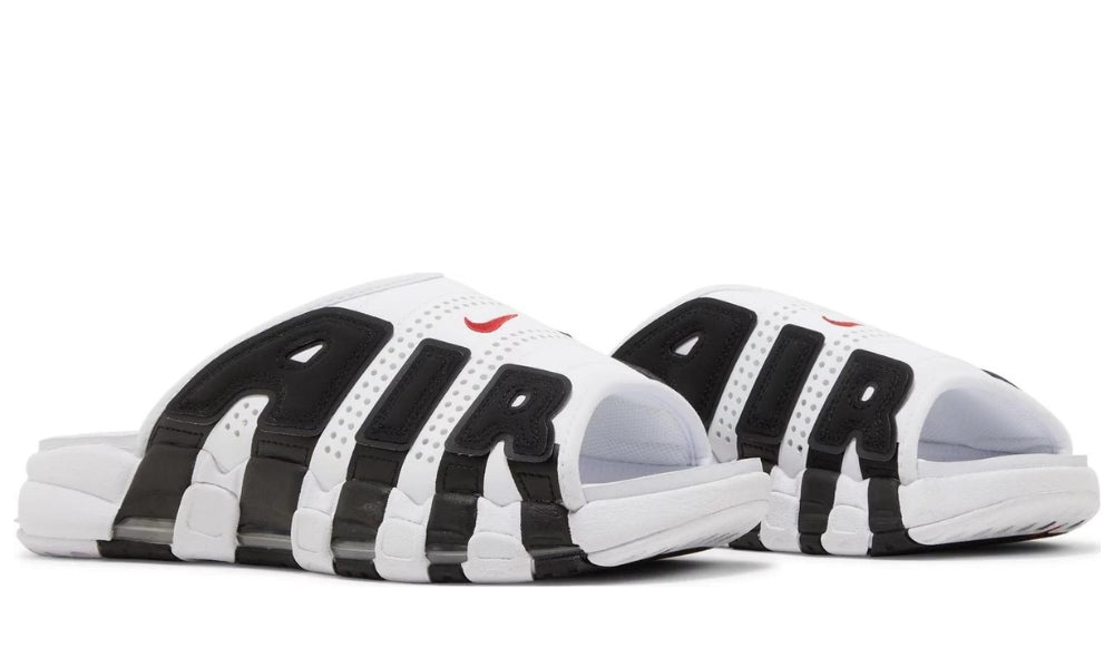 Air More Uptempo Slide 'White Black Red' - ARABIA LUXURY