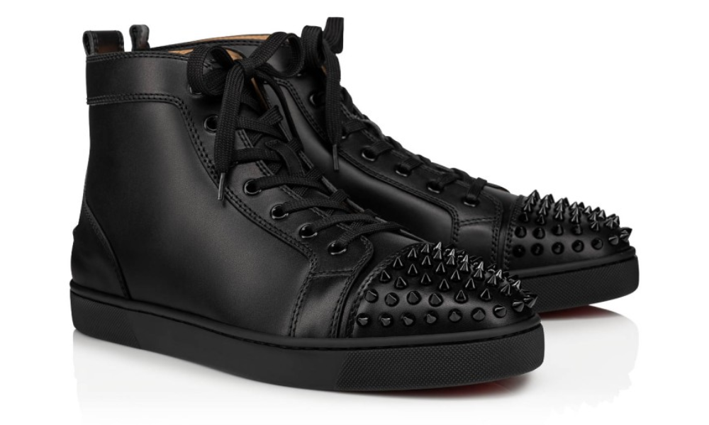 Christian Louboutin Lou Spikes High-top Calf Leather "Black" - 
