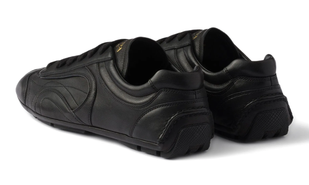 Prada Montecarlo Re-edition 2005 Antiqued Nappa Leather Sneakers "Black" - 