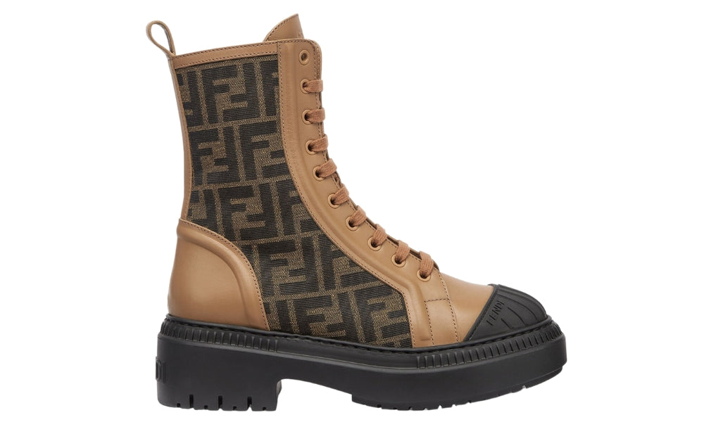 Fendi Wmns FF Motif Domino Biker Boot 'Beige' - ARABIA LUXURY