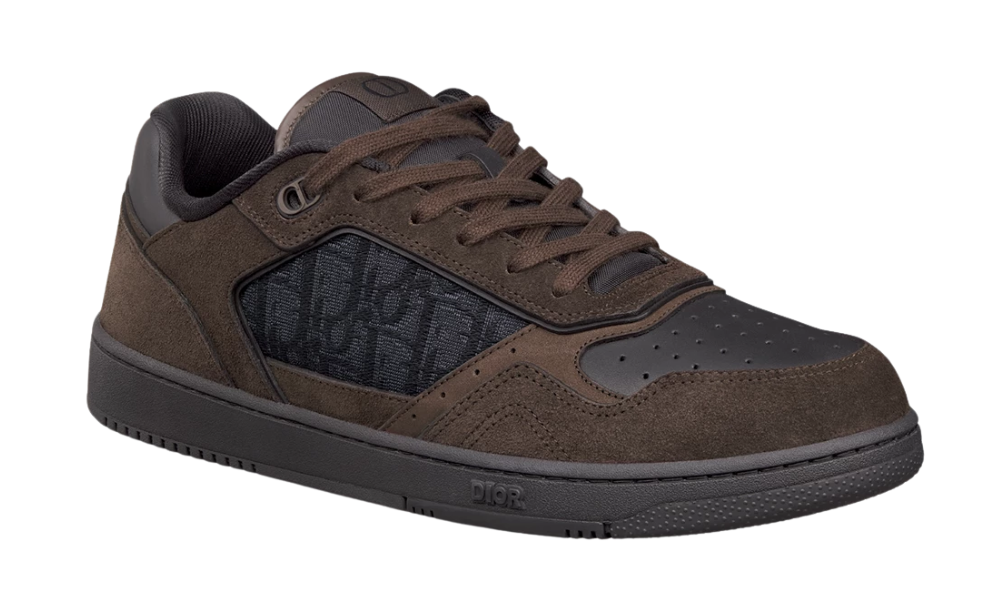Dior B27 Uptown Low-Top Sneaker "Deep Brown Suede, Black Smooth" - 