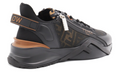 FENDI black leather flow sneakers - ARABIA LUXURY