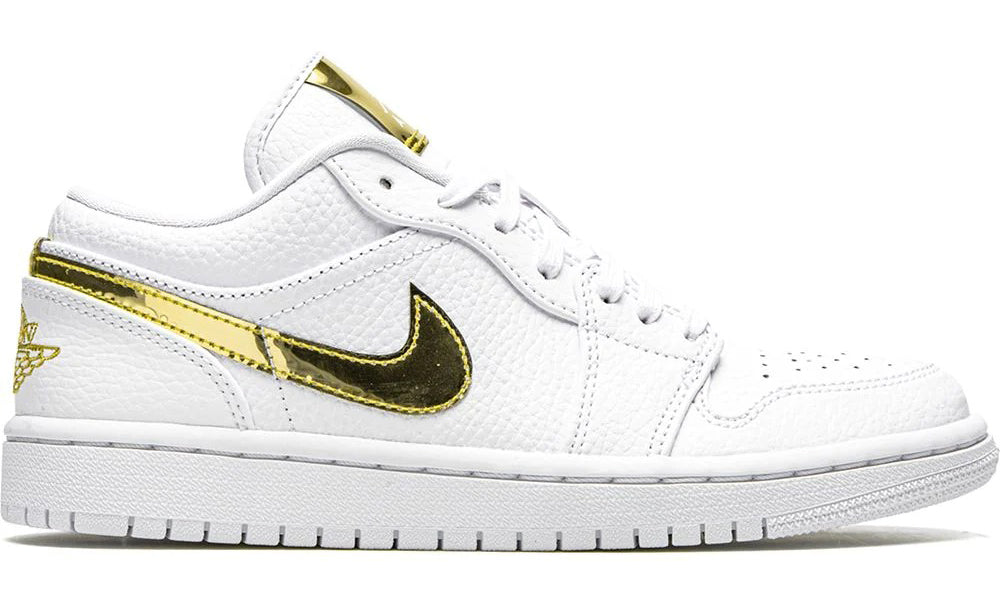 Nike Air Jordan 1 Retro Low 'White Metallic Gold' - ARABIA LUXURY