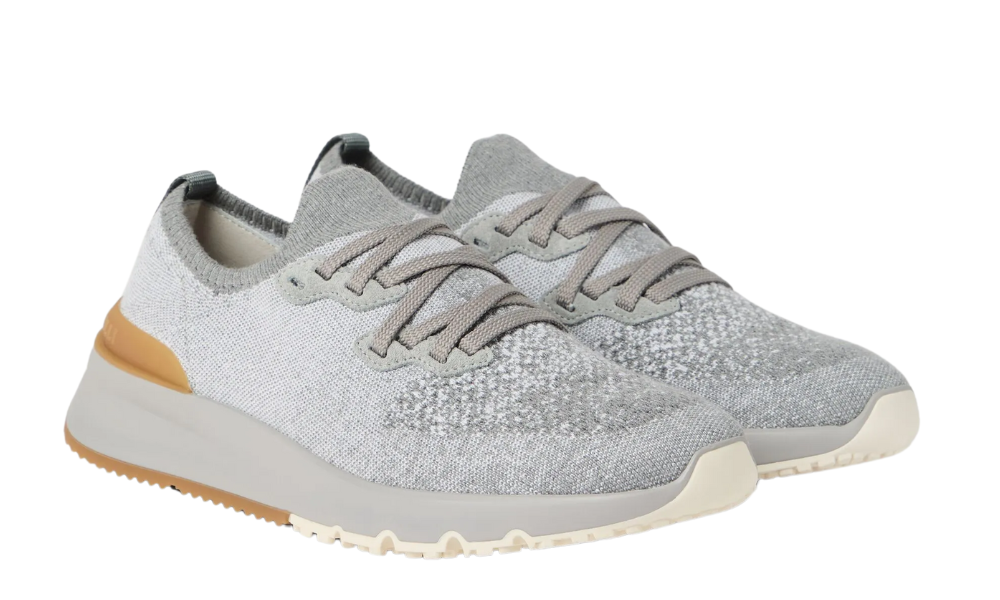 Brunello Cucinelli knitted sneakers "Grey" - 