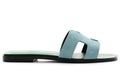 Hermes Oran Sandal Vert D'eau Suede Goatskin - ARABIA LUXURY