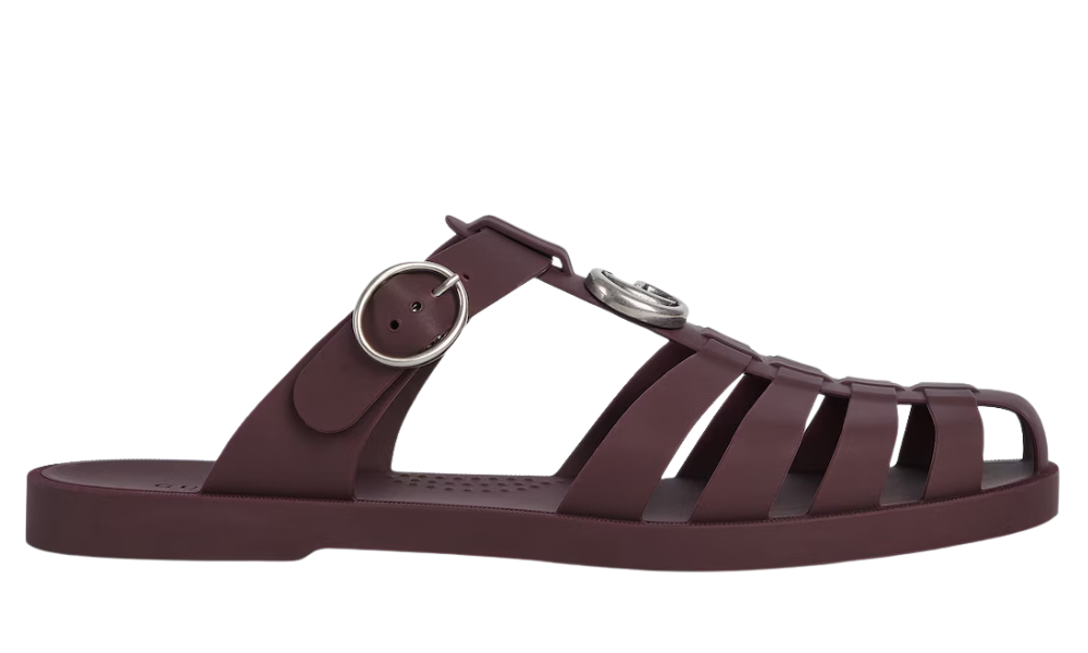 Gucci Double G Mule "Bordeaux Rubber" - 