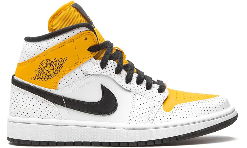 Air Jordan 1 Mid "Perforated - White University Gold" - ARABIA LUXURY