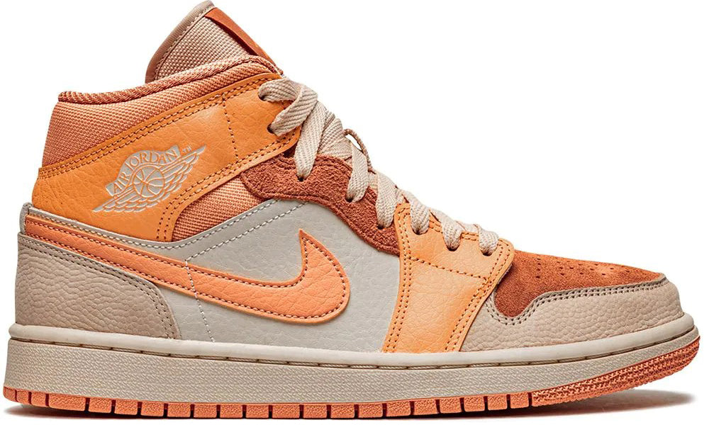 Air Jordan 1 Mid sneakers "Orange - leather/rubber" - ARABIA LUXURY