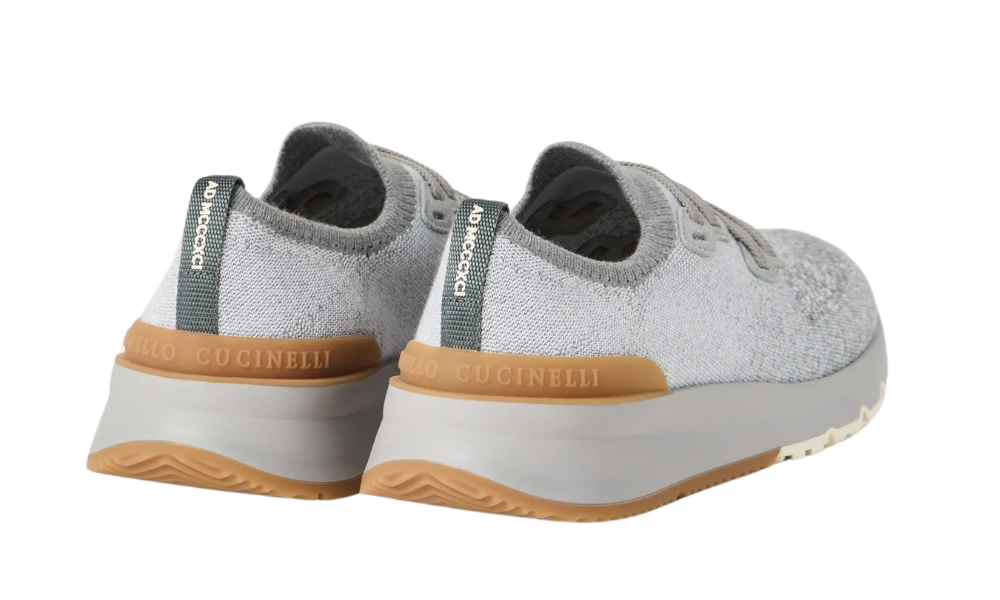 Brunello Cucinelli knitted sneakers "Grey" - 