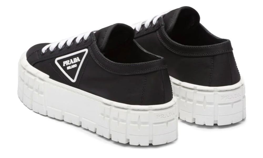 Prada  Gabardine Wheel Platform 'Black White' - ARABIA LUXURY