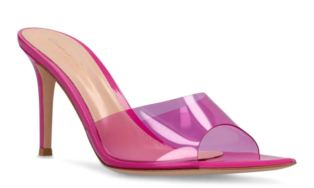 Gianvito Rossi Elle 85mm point-toe mules "Pink" - ARABIA LUXURY