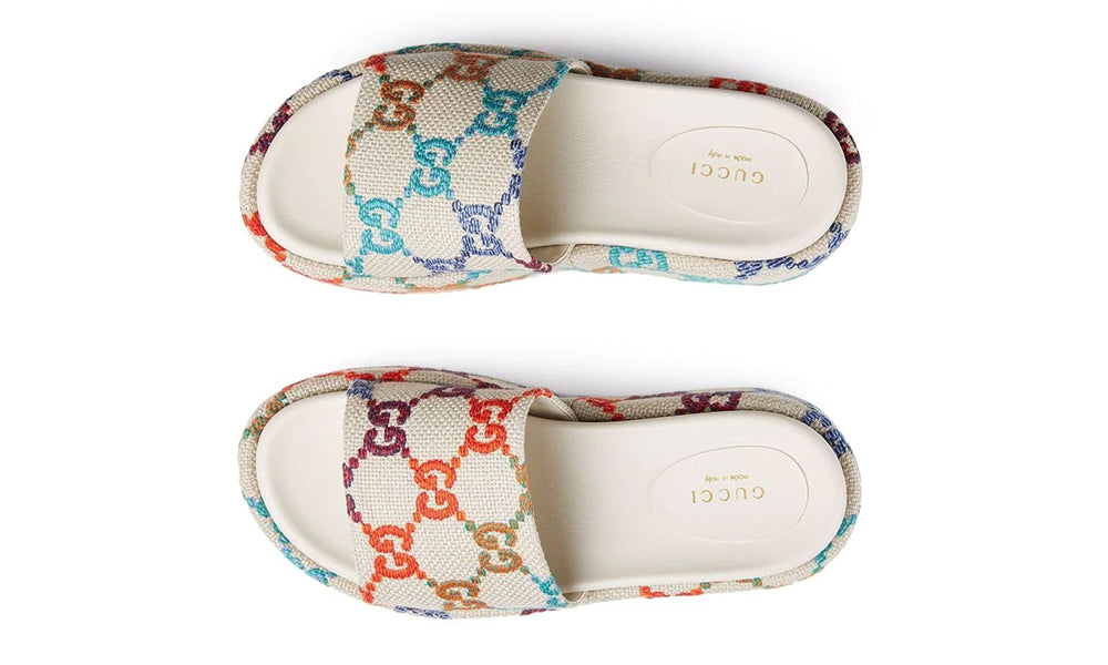 Gucci GG jacquard platform slides - ARABIA LUXURY