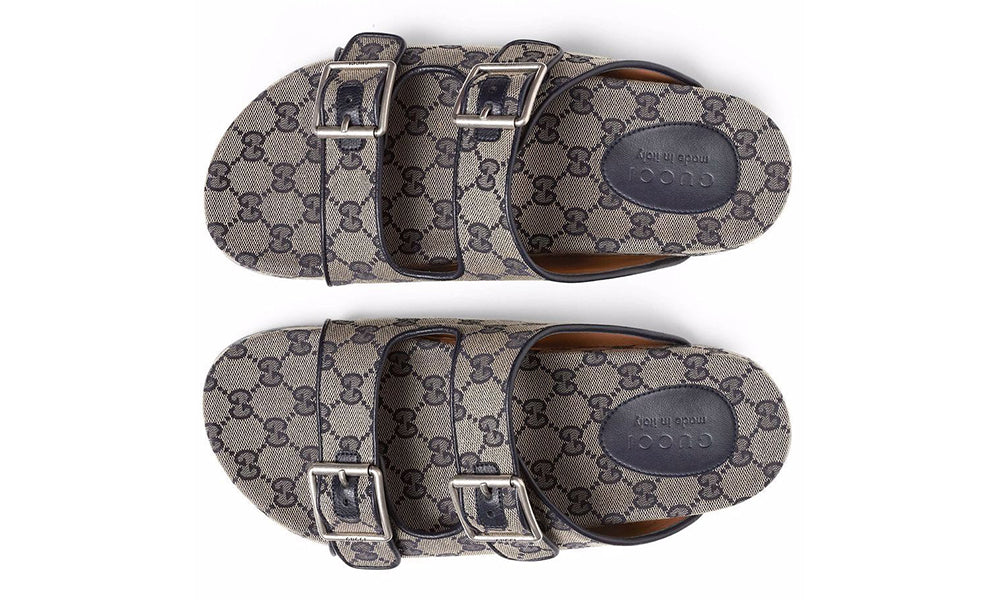 Gucci GG Supreme double-strap sandals - ARABIA LUXURY