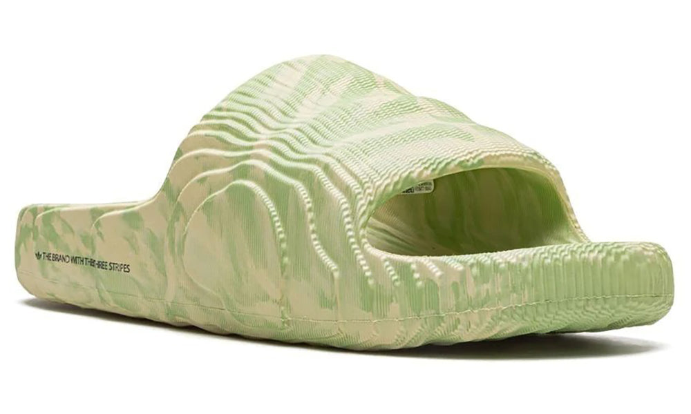 Adidas Adilette 22 Slides "Cream White/Green" - ARABIA LUXURY