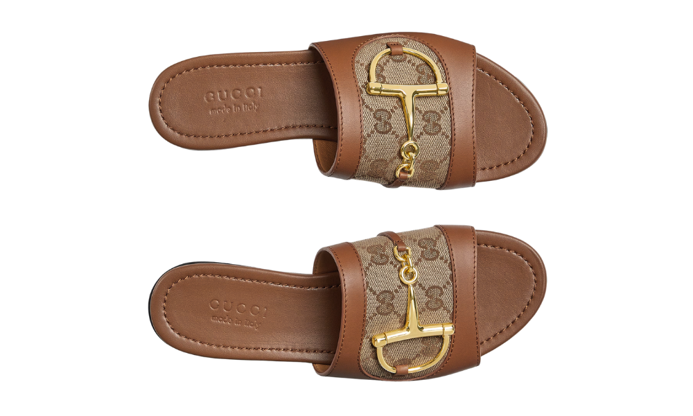Gucci Slide Sandal With Horsebit "Light Brown" - 
