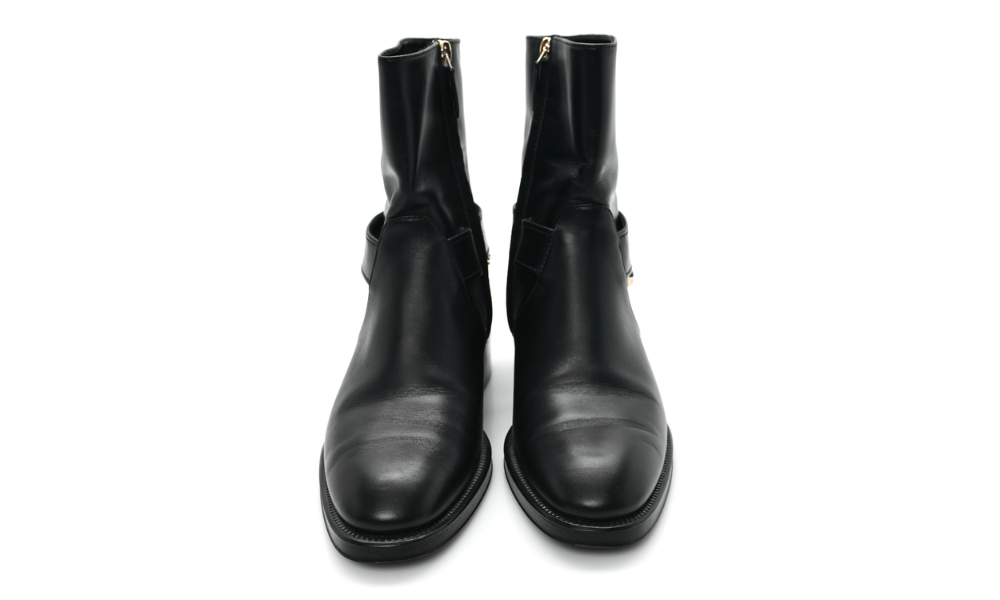 Chanel  Calfskin Chain Short Boots "Black" - 