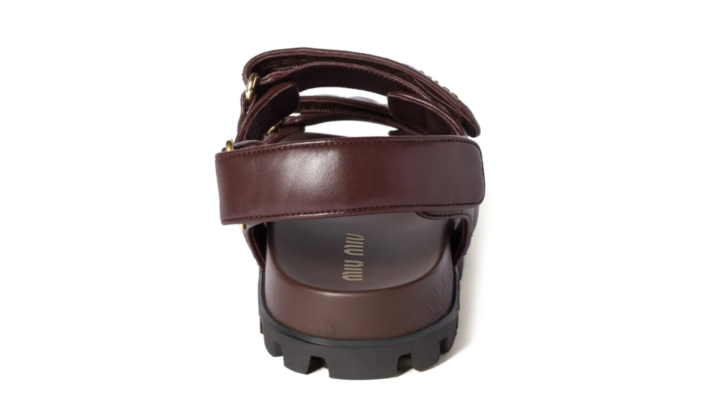 Miu Miu matelassé leather sandals "Brown" - 