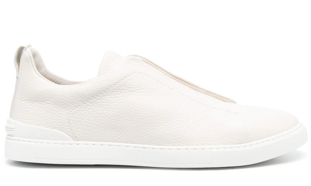 Zegna Triple Stich leather sneakers "White" - ARABIA LUXURY