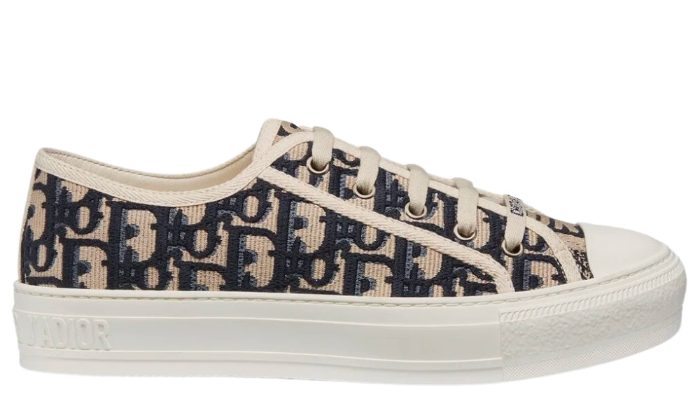 WALK'N'DIOR SNEAKER Blue Dior Oblique Embroidered Canvas - ARABIA LUXURY