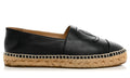 CHANEL Lambskin CC Espadrilles 38 'Black' - ARABIA LUXURY