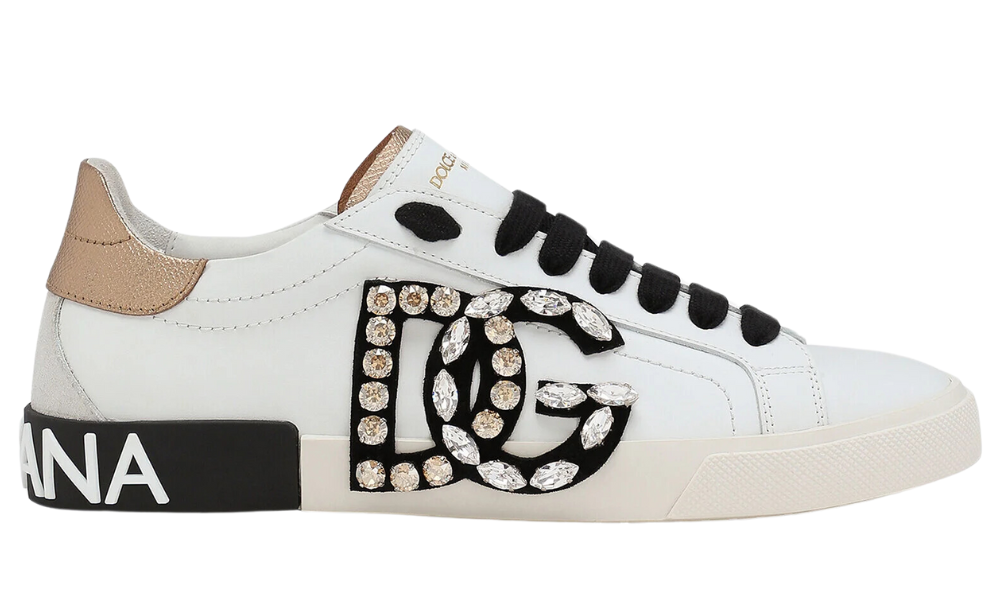 DOLCE & GABBANA  Portofino vintage calfskin sneakers "White" - 