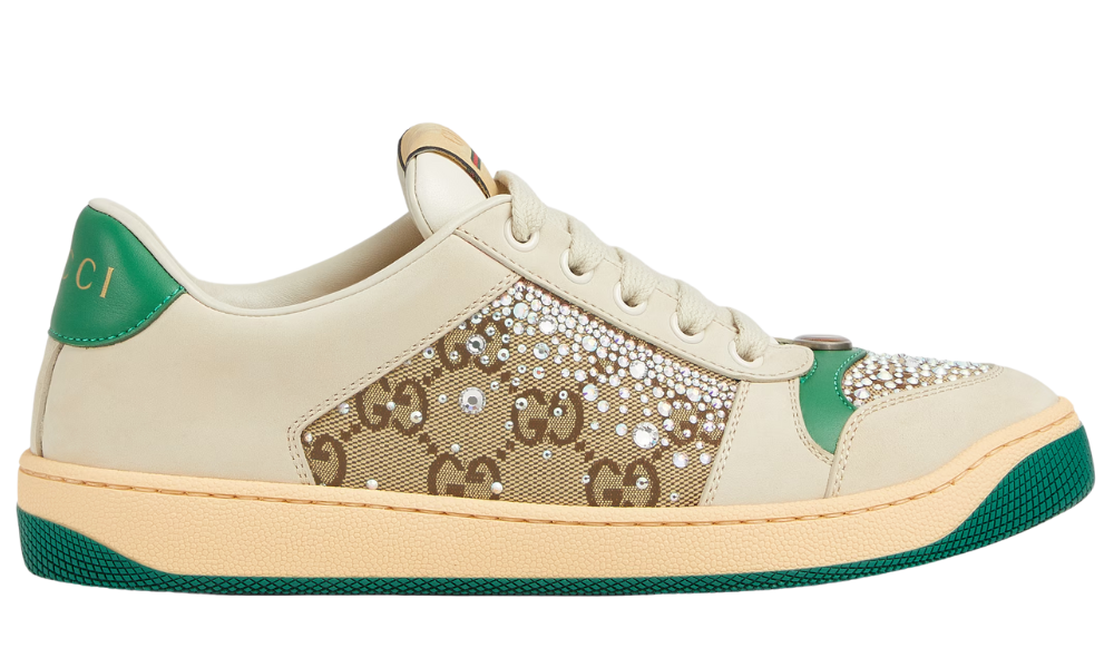 Gucci Screener 'GG Monogram Crystal - Ivory Green' -
