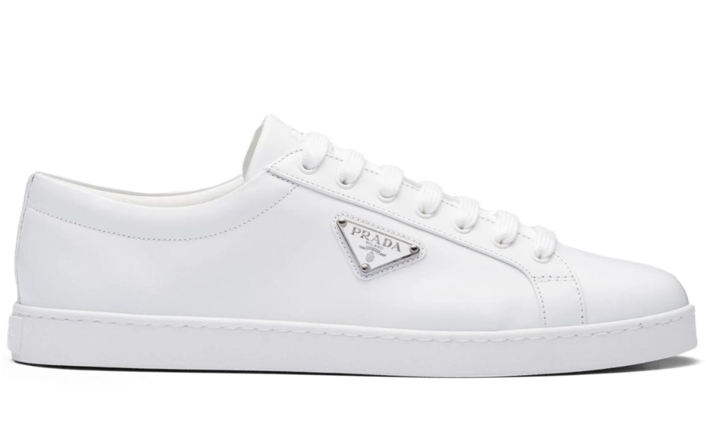 Prada Brushed Leather Sneaker 'White' - ARABIA LUXURY