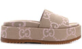 Gucci Platform Slide Sandal 'Jumbo GG - Beige Light Pink' - ARABIA LUXURY