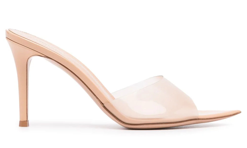 Gianvito Rossi Elle 85mm point-toe mules "Blush Pink" - ARABIA LUXURY