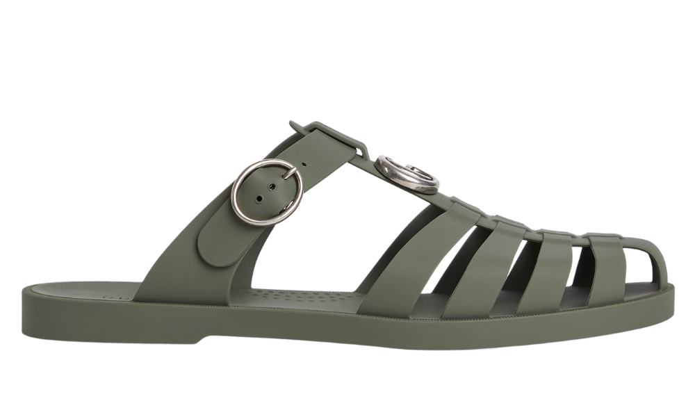 Gucci Double G Mule "Dark Green Rubber" - 