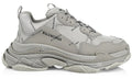 BALENCIAGA Allover Logo Triple S Sneakers In Grey Black - ARABIA LUXURY