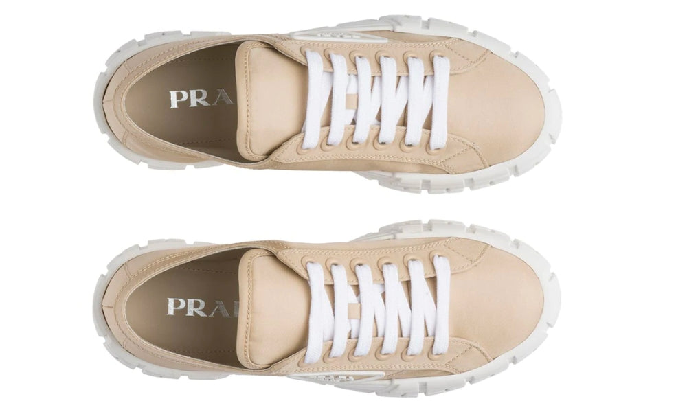 Prada Gabardine Wheel Platform 'Light Brown' - ARABIA LUXURY