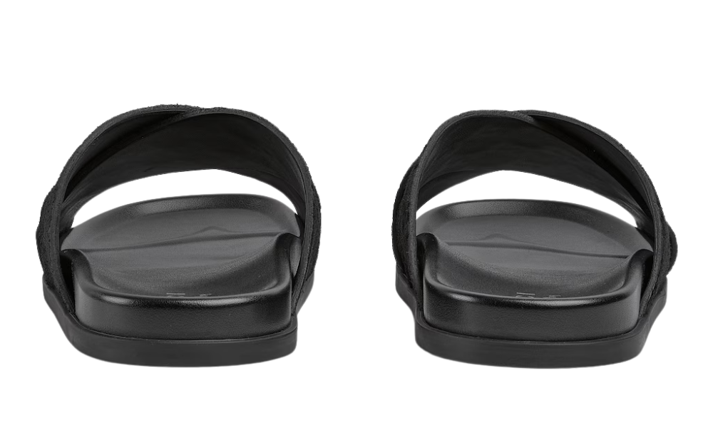 Gucci Men slide sandal "Black GG suede" - 