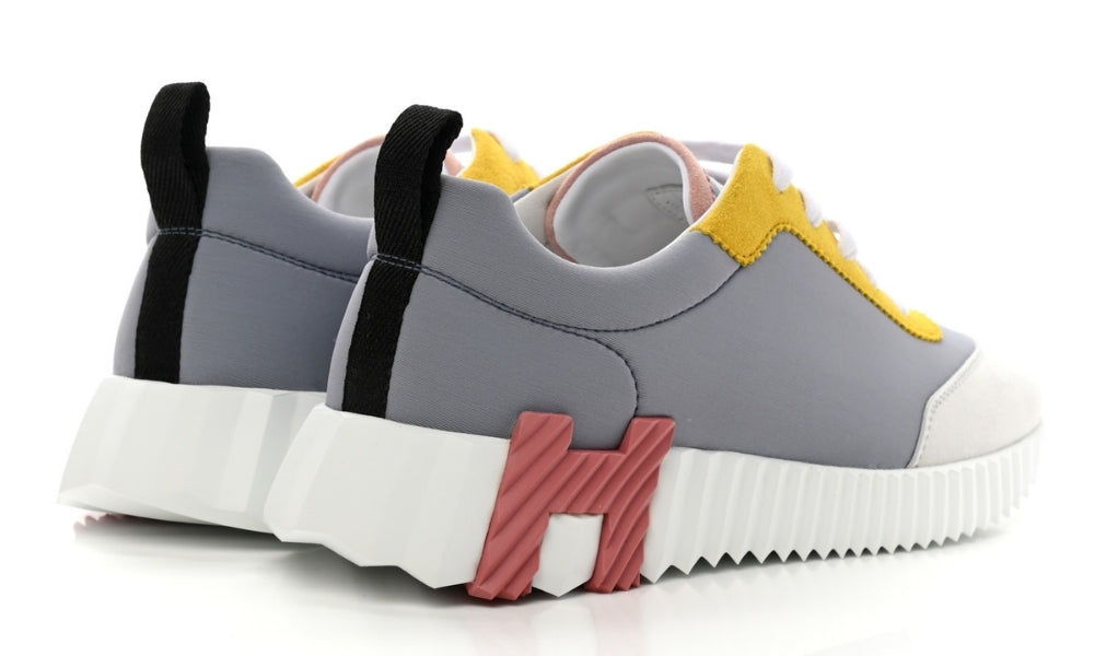 Hermès Technical Canvas Suede Goatskin Bouncing  "Gris Multicolor" - ARABIA LUXURY