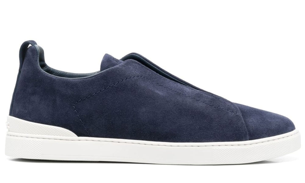 Zegna slip-on suede sneakers "Blue" - ARABIA LUXURY