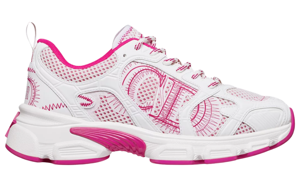 Dior Chrono Sneaker "White and Fuchsia Mesh " - 
