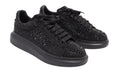 Alexander McQueen oversized Black Crystal Embellished Leather Oversized Sneakers - ARABIA LUXURY