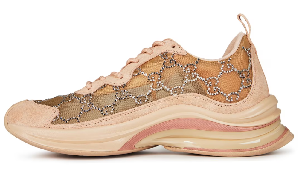 Gucci Crystal Gg Run Sneakers "Pink" - 